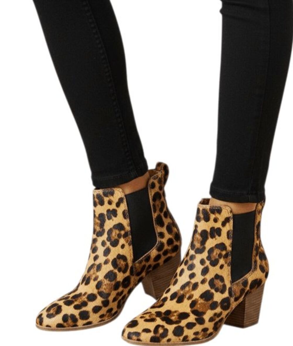 NWOB MADEWELL The Regan Boot In Leopard Calf Hair Size 7.5